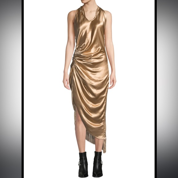 Helmut Lang long cocktail tassel dress - Picture 2 of 6